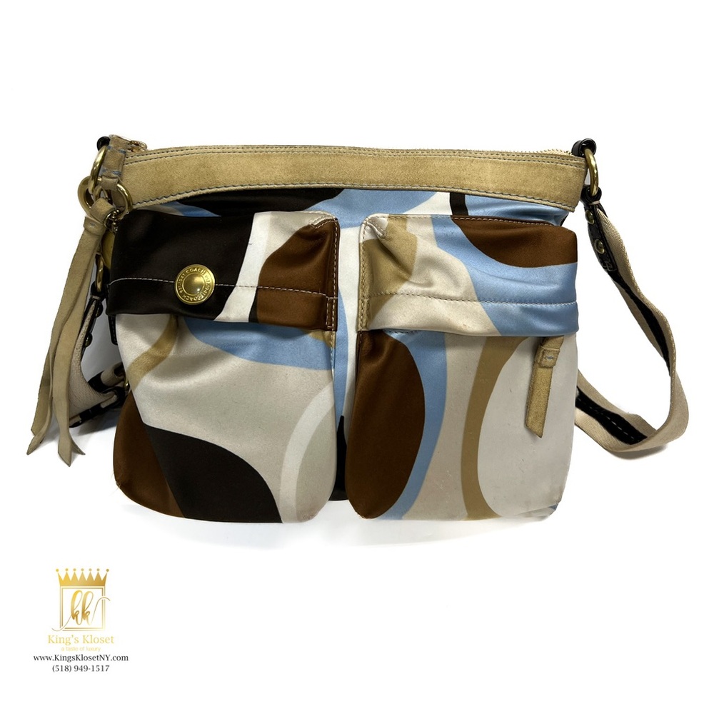 Vintage Coach scarf print crossbody bag - Picture 2 of 15